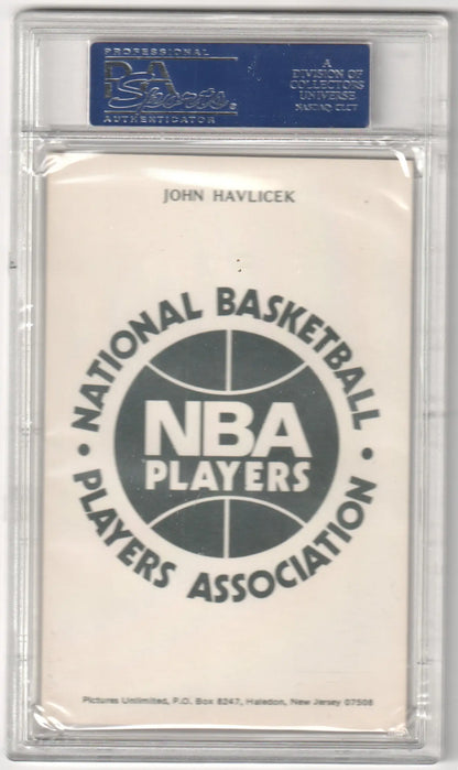 Encased John Havlicek NBA Players Association postcard from Columbia Hobby in excellent condition