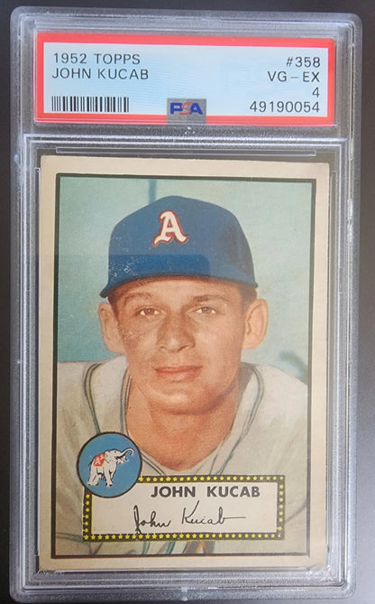 PSA-graded 1952 Topps Baseball Card of John Kucab, Philadelphia Athletics Player