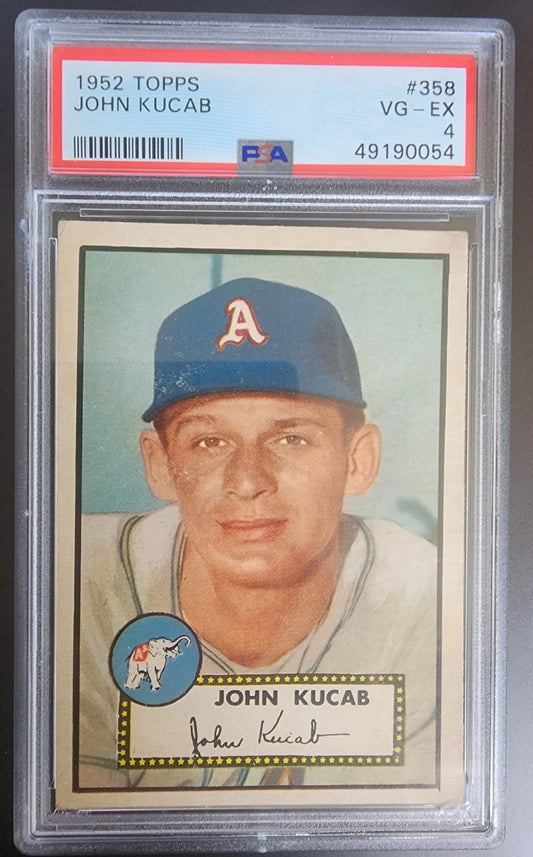 PSA-graded 1952 Topps Baseball Card of John Kucab, Philadelphia Athletics Player