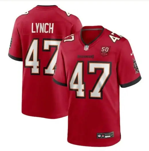 Red Tampa Bay Buccaneers NFL jersey with number 47 and LYNCH on the back
