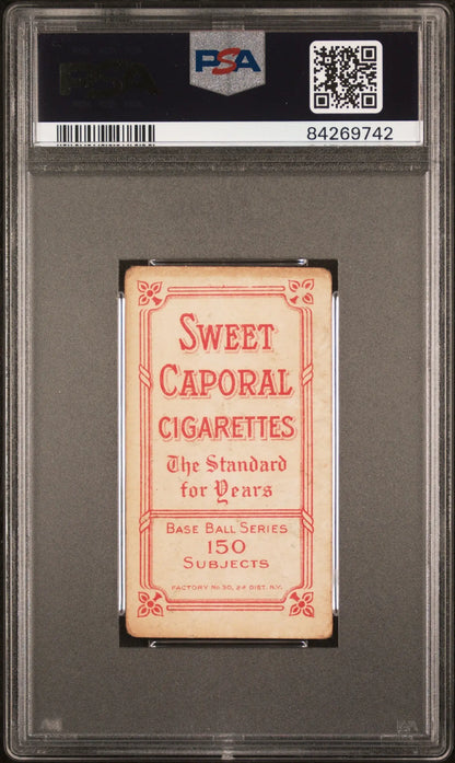 Vintage John McGraw T206 Sweet Caporal cigarette card in PSA 1.5 holder