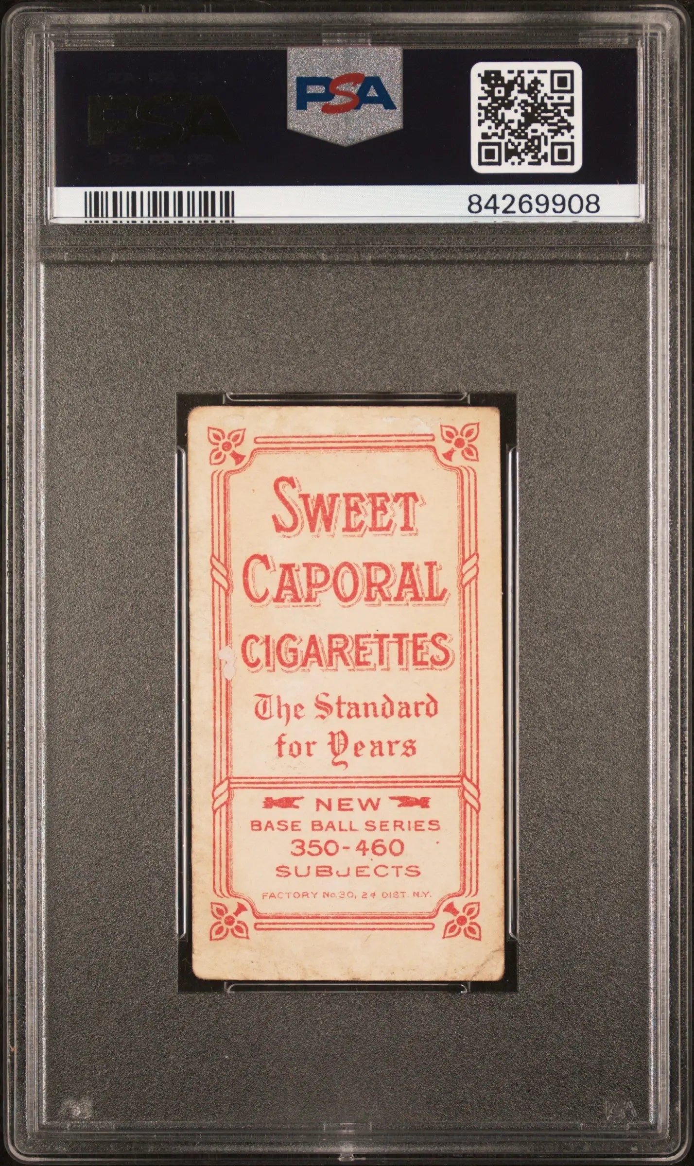 Vintage John McGraw T206 Sweet Caporal trading card in PSA graded case