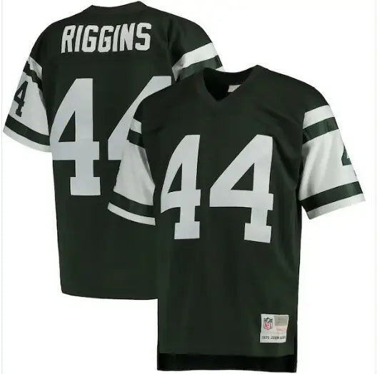 Dark green John Riggins legacy replica jersey with white numbers for New York Jets
