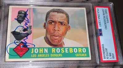 Signed 1960 Topps John Roseboro baseball card in the John Roseboro Autographed 1960 Topps Card lineup