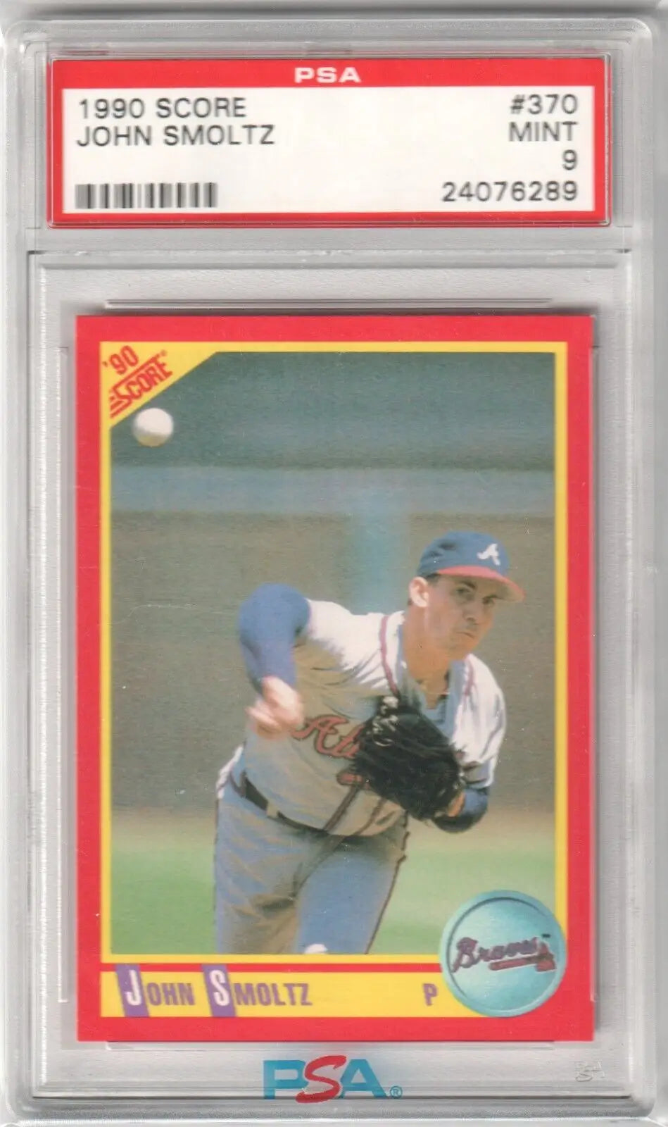 Graded John Smoltz baseball card from Columbia Hobby eBay store, PSA 9 Mint single card