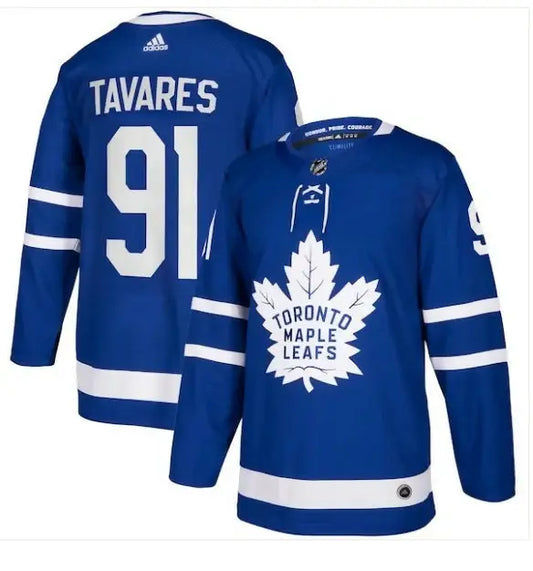 Blue Toronto Maple Leafs John Tavares 91 adidas home authentic player jersey