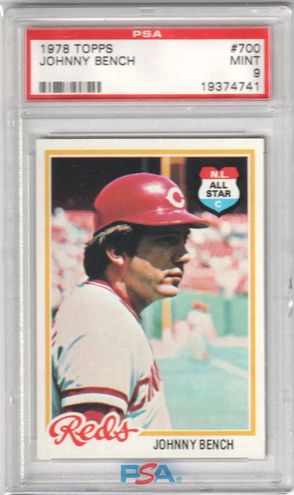 Columbia Hobby Johnny Bench 1978 Topps baseball card PSA 9 Mint Reds collection
