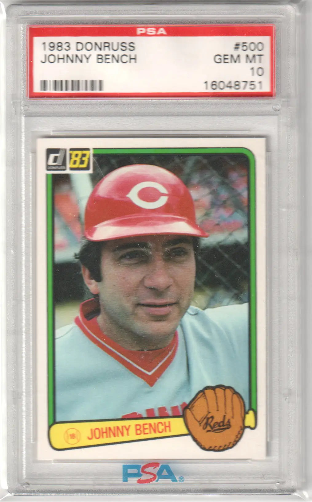 Graded Johnny Bench 1983 Donruss baseball card gem mint PSA 10 from Columbia Hobby