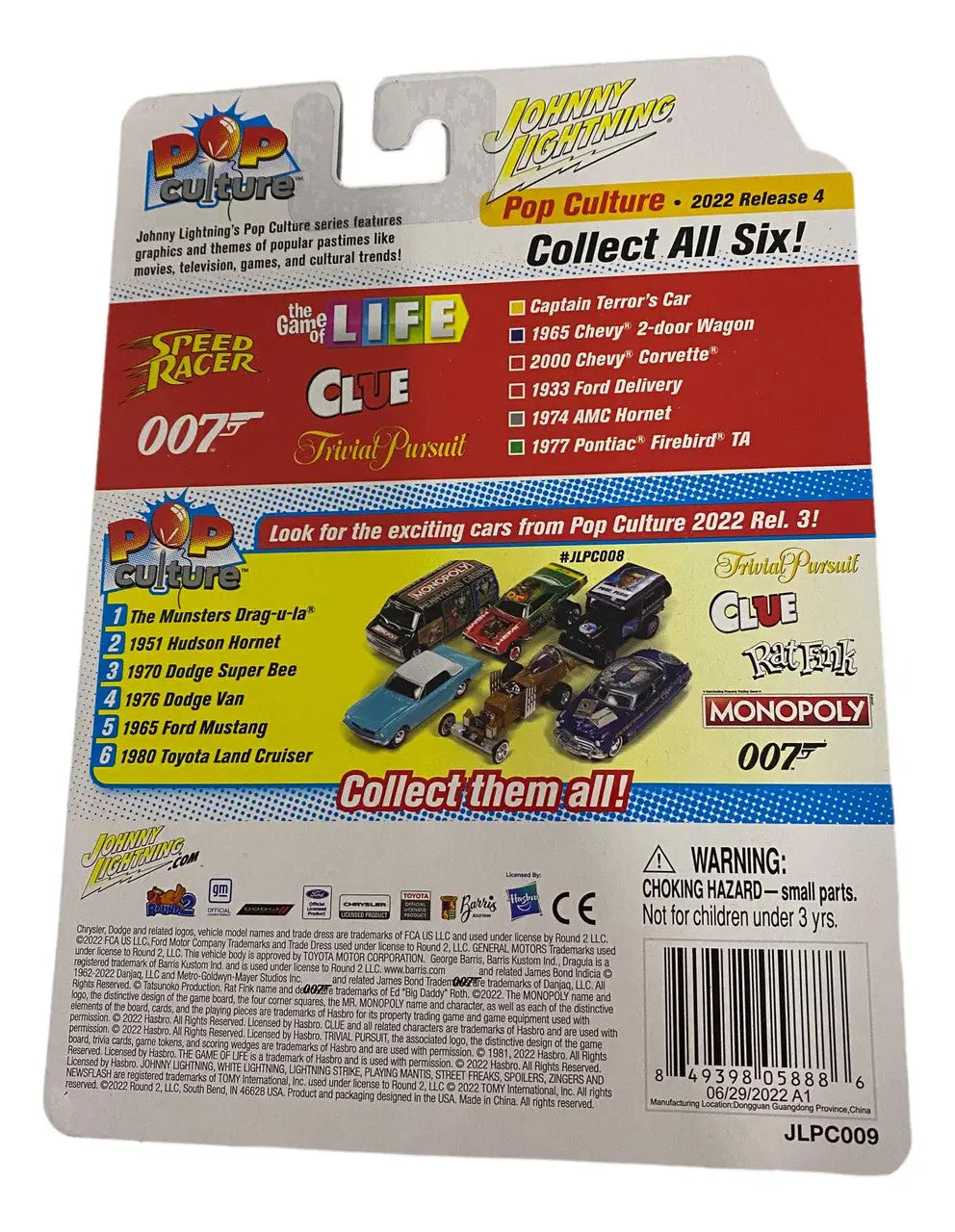 Toy car packaging for Johnny Lightning JLPC009 Pop Culture 1933 Ford Delivery CHASE