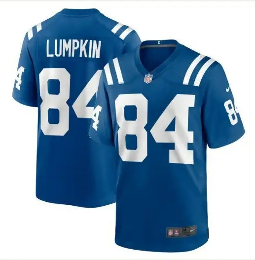 Blue Johnny Lumpkin Indianapolis Colts Nike Game Jersey with number 84 and LUMPKIN on back