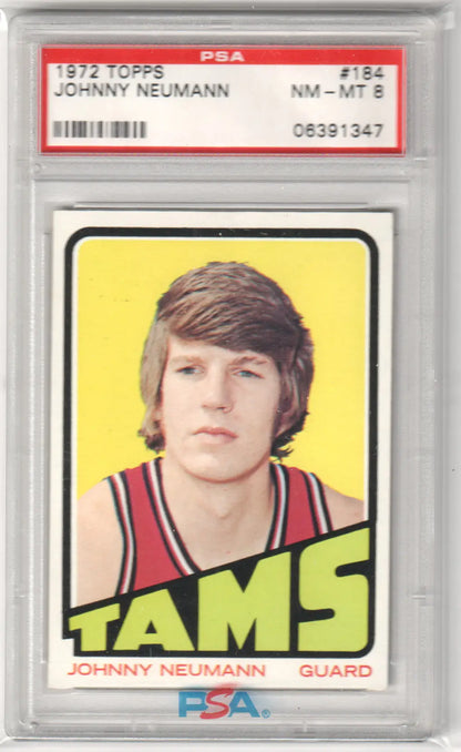 Graded Johnny Neumann 1972 Topps RC Rookie card from Columbia Hobby in PSA 8 NM-MT