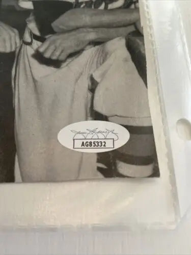 Autographed black and white Johnny Sain signed baseball magazine cover page photograph