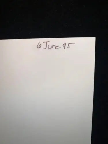 White paper with handwritten date next to Johnny Unitas Colts 8x10 signed photo, Astros 1st pitch