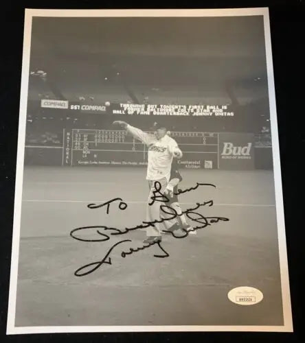 Johnny Unitas Colts QB 8x10 signed photo featuring Houston Astros 1st pitch auto JSA