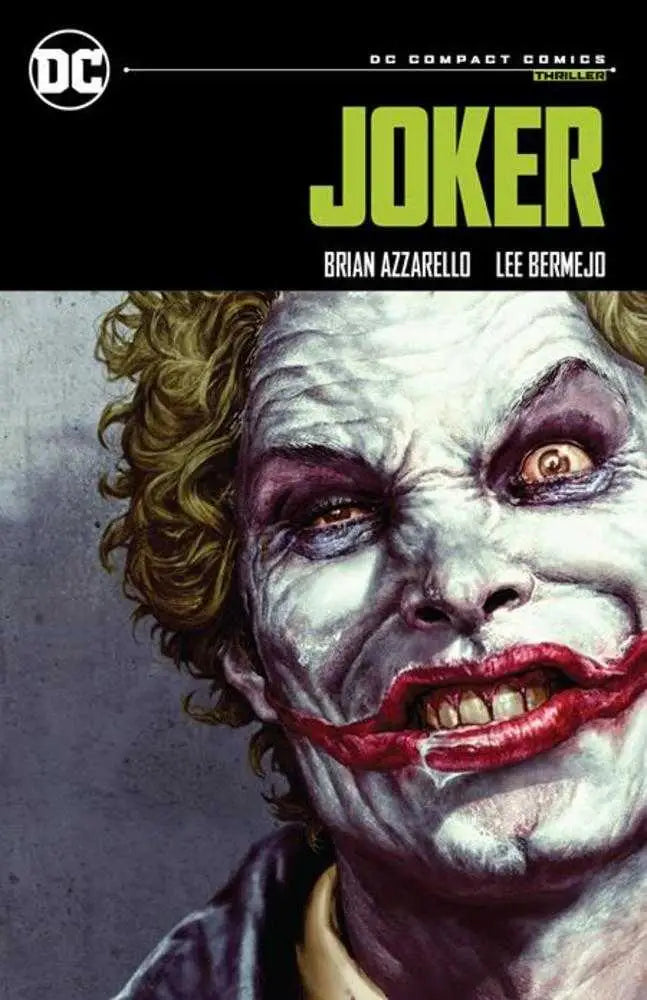 Joker TPB DC Compact Comics Edition with detailed Joker face illustration and unsettling smile