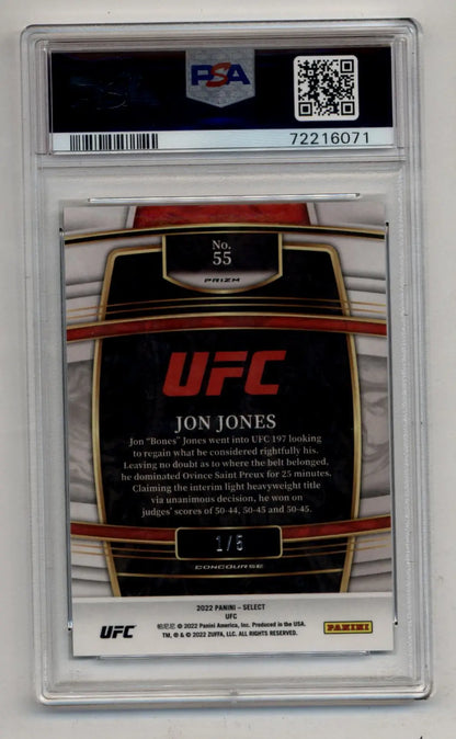 Jon Jones 2022 Select UFC #55 Green Disco 1/5 PSA 10 Gem Mint - Singles