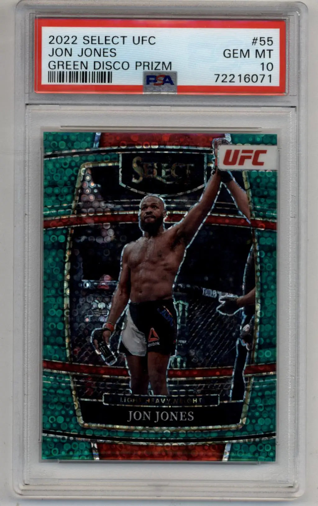 Jon Jones 2022 Select UFC #55 Green Disco 1/5 PSA 10 Gem Mint - Singles