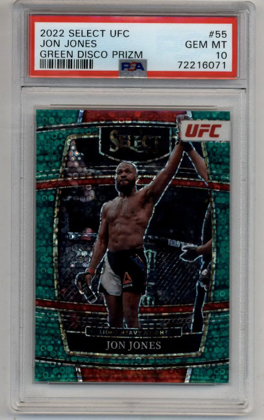 Jon Jones 2022 Select UFC #55 Green Disco 1/5 PSA 10 Gem Mint - Singles