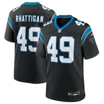 Black and blue Jon Rhattigan Carolina Panthers Nike Game Jersey with number 49