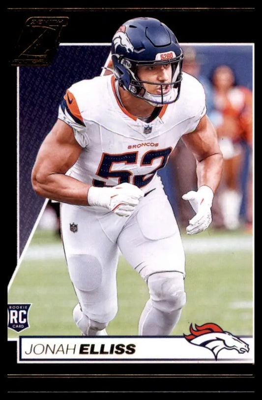 Jonah Elliss rookie card from Panini Zenith 2024 Denver Broncos collection