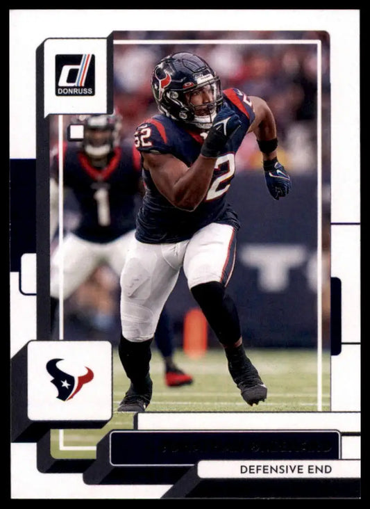 Football trading card featuring Jonathan Greenard from 2022 Donruss Houston Texans series