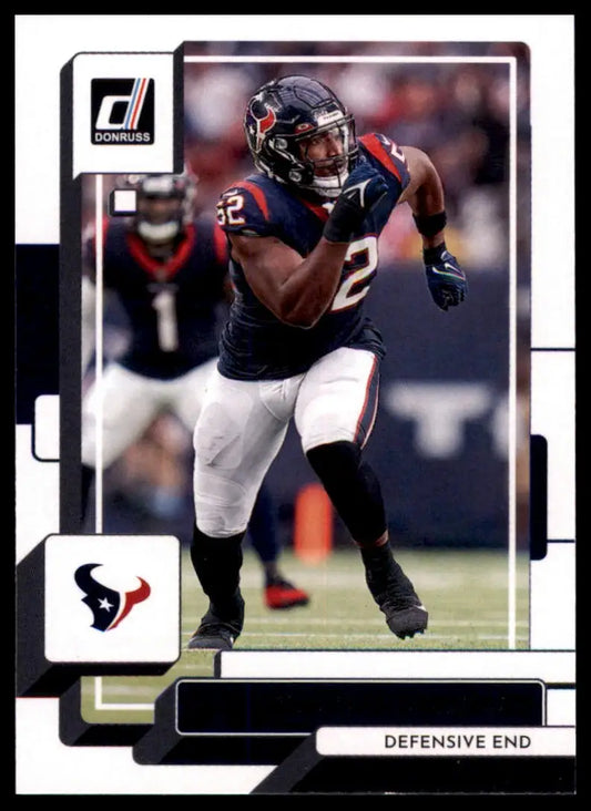 Football card featuring jonathan greenard as defensive end from 2022 Donruss Houston Texans