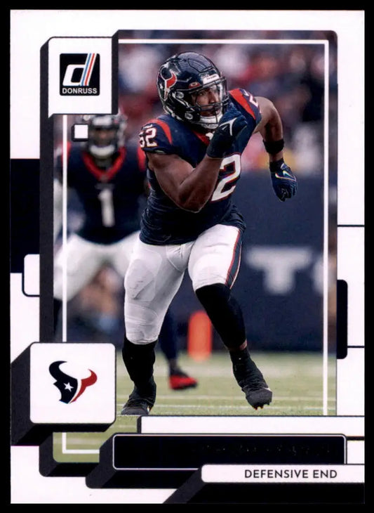 Football trading card featuring Jonathan Greenard from 2022 Donruss Houston Texans collection