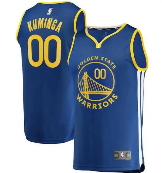 Blue Golden State Warriors Jonathan Kuminga 2021 NBA Draft Replica Jersey with 00 gold print