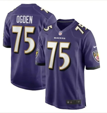 Purple Baltimore Ravens Jonathan Ogden Nike retired player game jersey with number 75