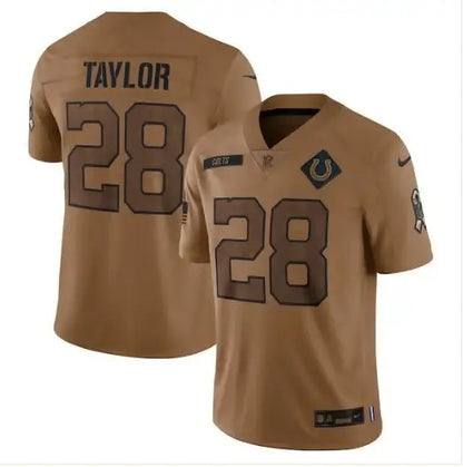 Brown Indianapolis Colts Jonathan Taylor #28 Salute To Service limited football jersey