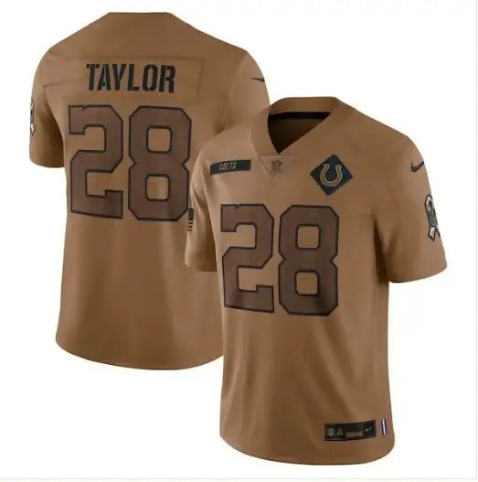 Brown Indianapolis Colts Jonathan Taylor #28 Salute To Service limited football jersey
