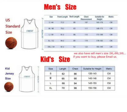 Size chart for men’s and kids’ basketball jerseys on Jordan Brand LaMelo Ball Charlotte Hornets Jersey product page