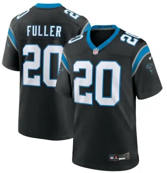 Black Jordan Fuller Carolina Panthers Nike Game Jersey with blue and white accents
