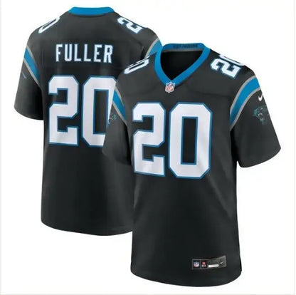Black Jordan Fuller Carolina Panthers Nike Game Jersey displayed in product listing