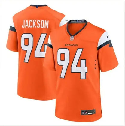 Orange Denver Broncos Jordan Jackson Nike Team Game Jersey featuring Jackson’s number 94