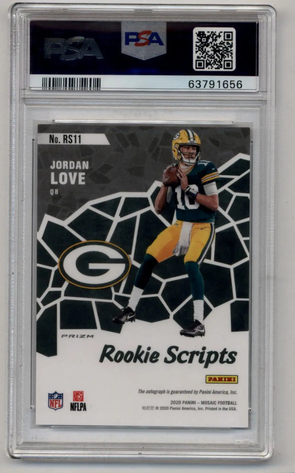 Graded Jordan Love Rookie Scripts Auto football trading card PSA 10 Gem Mint