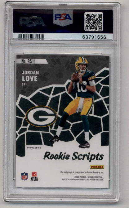 Graded Jordan Love Rookie Scripts Auto football trading card PSA 10 Gem Mint