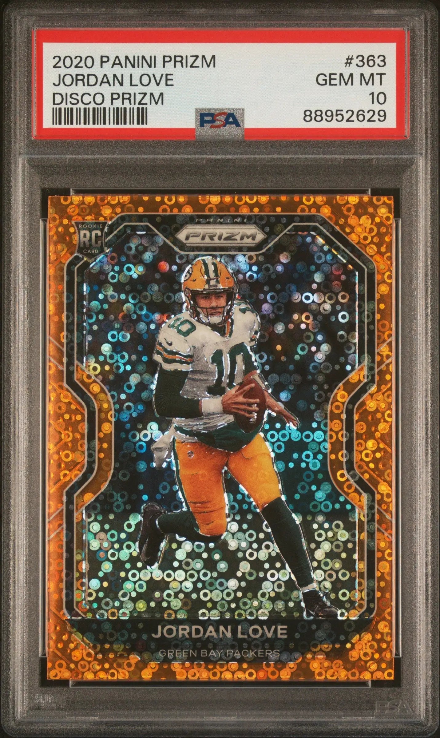 Jordan Love Panini Prizm Disco football card 2020 Prizm Prizm #363 PSA 10 Gem Mint