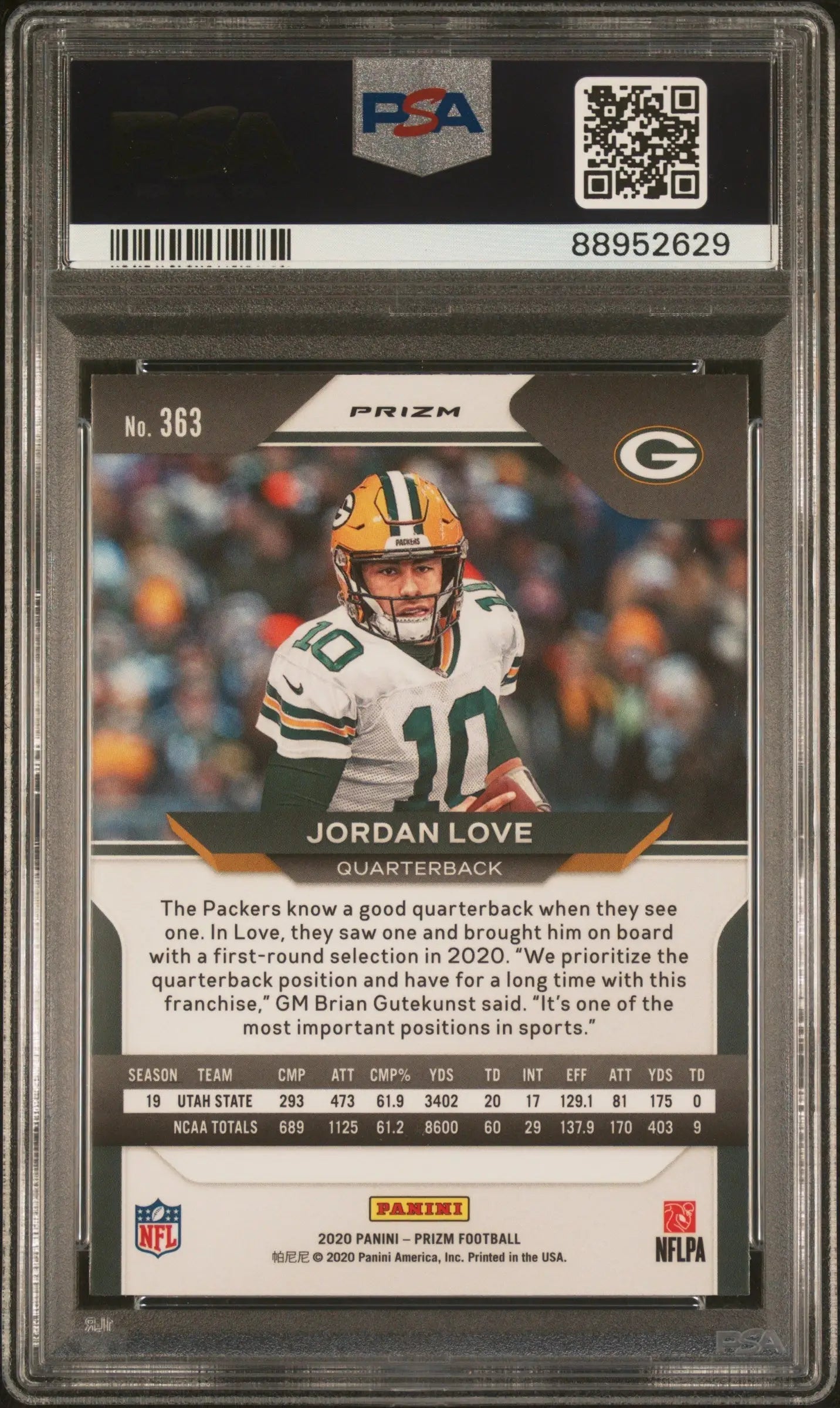 Graded Jordan Love 2020 Panini Prizm Disco trading card PSA 10 Gem Mint