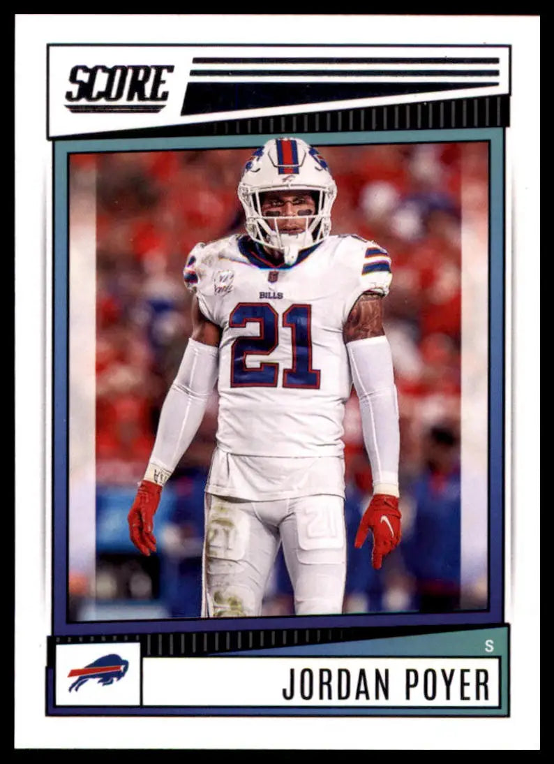 Jordan Poyer football card from 2022 Score featuring Buffalo Bills player