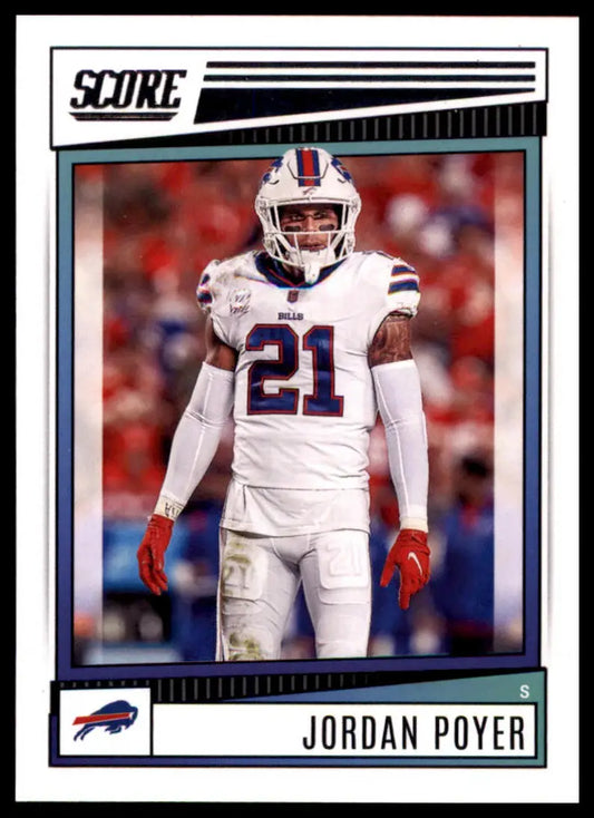 Jordan Poyer football card from 2022 Score featuring Buffalo Bills player