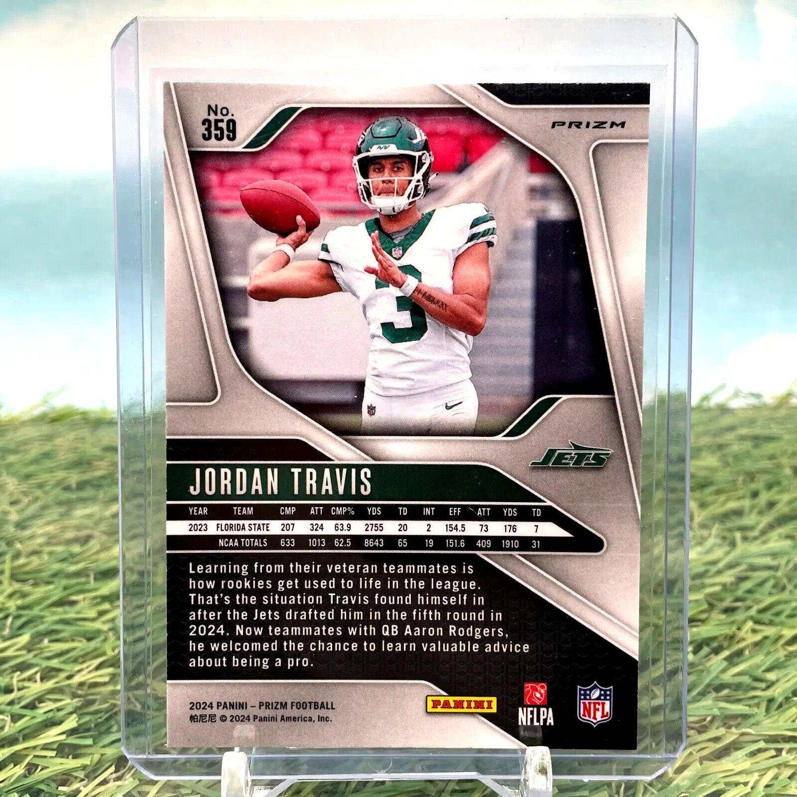 Jordan Travis 2024 Panini Prizm ROOKIE #359 Orange Disco football card for collectors