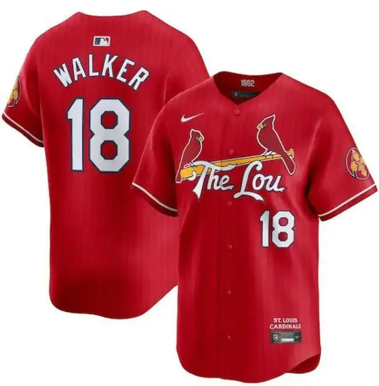 Red St. Louis Cardinals Nike City Connect Limited Jersey worn by Jordan Walker