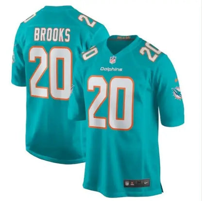 Jordyn Brooks Miami Dolphins Nike Game Jersey Aqua featuring Brooks #20 NFL jersey