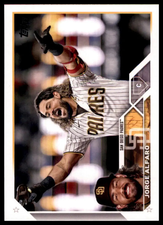 Jorge Alfaro baseball card from 2023 Topps #46 San Diego Padres highlighting player profile