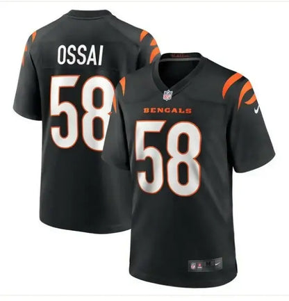Black Cincinnati Bengals Joseph Ossai Nike Game Jersey with 58 on front and back