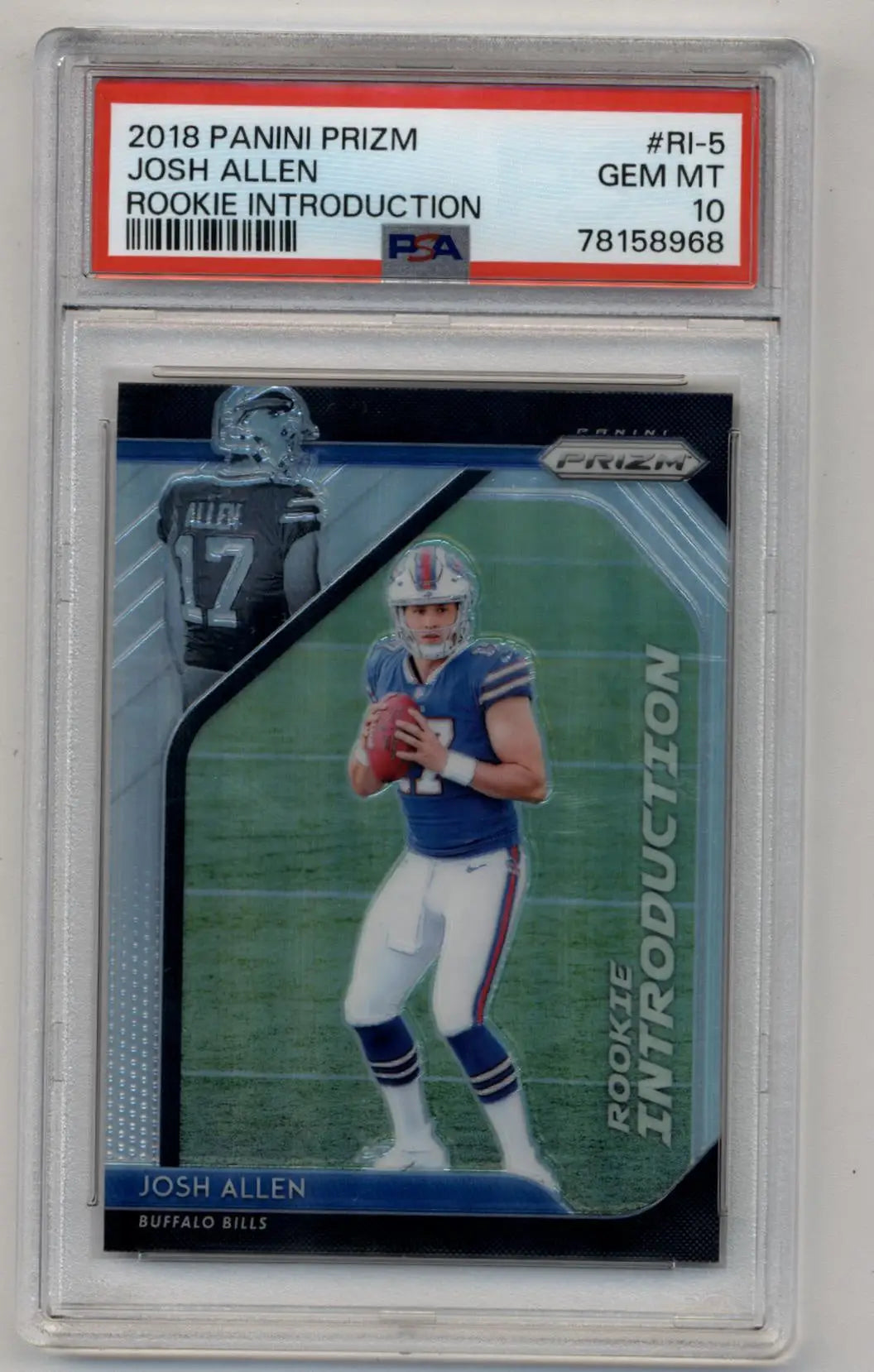 Josh Allen Prizm Rookie 2018 Panini Prizm Card Gem Mint PSA 10
