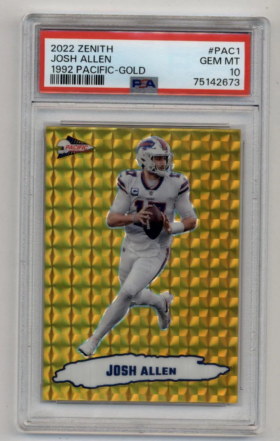 Josh Allen 2022 Zenith 1992 Pacific Gold 02/10 PSA 10 Gem Mint - Singles
