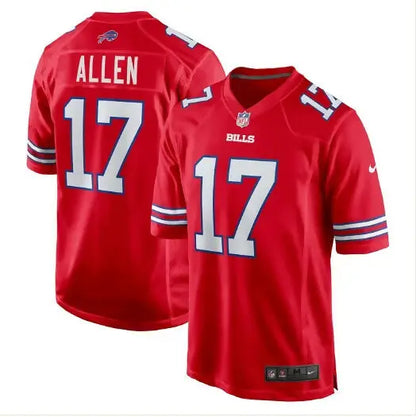 Red Josh Allen Buffalo Bills Nike Team Game Player Jersey on display