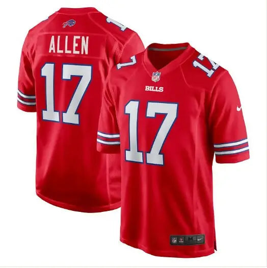 Red Josh Allen Buffalo Bills Nike Team Game Player Jersey on display